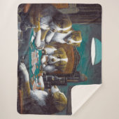 Honden die poker Cassius Marcellus spelen 1894 Sherpa Deken (Voorkant)