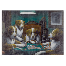 Honden die poker Cassius Marcellus spelen 1894 Snijplank