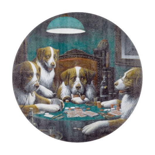 Honden die poker Cassius Marcellus spelen 1894 Snijplank (Voorkant)