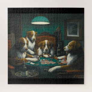 Honden die poker kunst spelen door Marcellus Cooli Legpuzzel