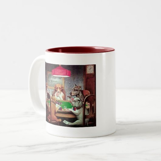 Honden die poker Mok spelen (Voorkant links)