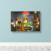 Honden die poker spelen canvas afdruk (Insitu (Houten vloer))