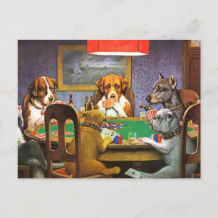Honden die poker spelen een vriend in nood briefkaart