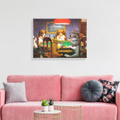 Honden die poker spelen een vriend in nood canvas afdruk (Insitu (Woonkamer))