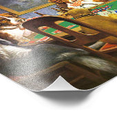 Honden die poker spelen een vriend in nood foto afdruk (Hoek)