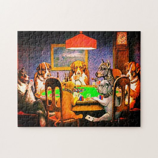 Honden die poker spelen een vriend in nood legpuzzel (Horizontaal)