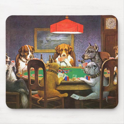 Honden die poker spelen een vriend in nood muismat (Voorkant)