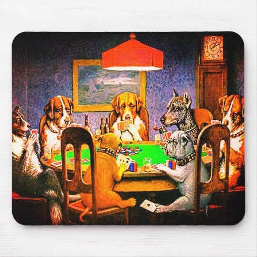 Honden die poker spelen een vriend in nood muismat (Voorkant)