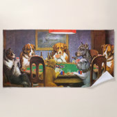 Honden die poker spelen een vriend in nood strandlaken (Voorkant)