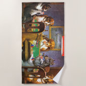 Honden die poker spelen een vriend in nood strandlaken (Voorkant)