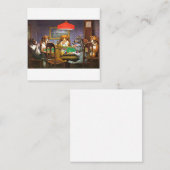 Honden die poker spelen een vriend in nood vierkante visitekaartje (Voorkant / Achterkant)