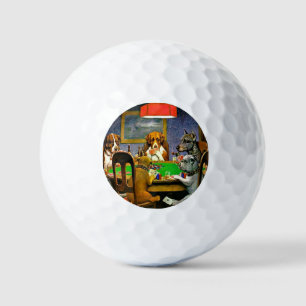 Honden die Poker spelen Golfballen