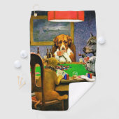 Honden die Poker spelen Golfhanddoek (Insitu)
