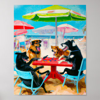 honden die poker spelen in Fort Lauderda Poster