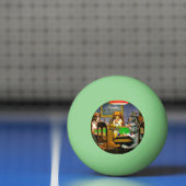 Honden die Poker spelen Pingpongbal (Net)