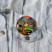 Honden die Poker spelen Ronde Button 7,6 Cm (In situ)