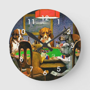 Honden die Poker spelen Ronde Klok
