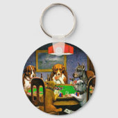 Honden die Poker spelen Sleutelhanger (Achterkant)
