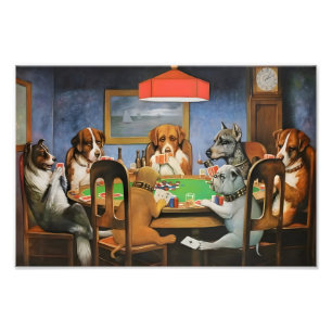 Honden die Poker spelen van Cassius Marcellus Cool Foto Afdruk