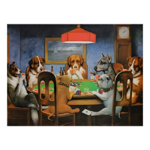 Honden die Poker spelen van Cassius Marcellus Cool Perfect Poster