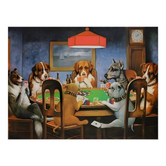 Honden die Poker spelen van Cassius Marcellus Cool Perfect Poster (Voorkant)