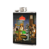 Honden die pokervinylomgepakte kolf afspelen heupfles (Links)