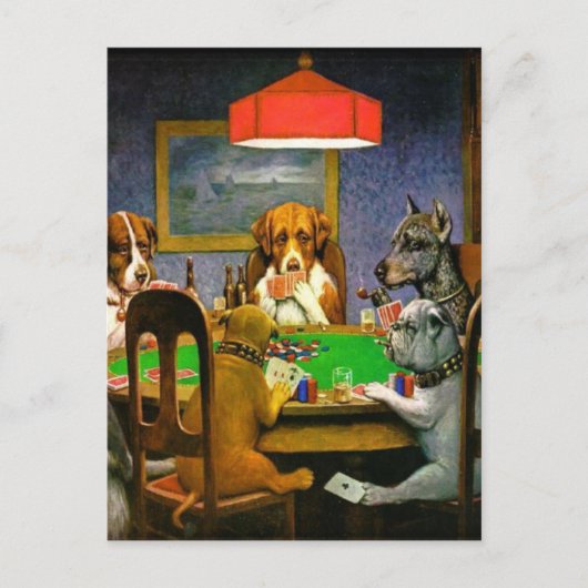 Honden die Pook spelen Briefkaart (Voorkant)