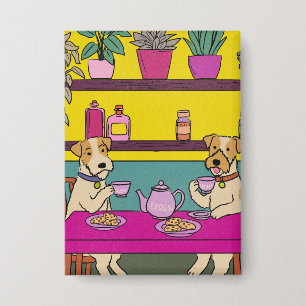 Honden die 's middags thee drinken button