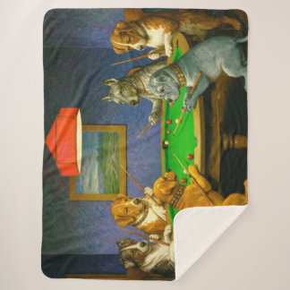 Honden die snooker biljart spelen grap sherpa deken