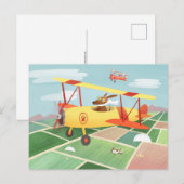 Honden die vliegtuigen bezorgen Ansichtkaart Briefkaart (Voorkant / Achterkant)