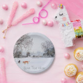 honden die wintersneeuwscans spelen papieren bordje (Feest)