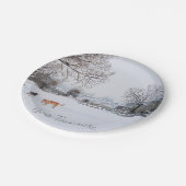 honden die wintersneeuwscans spelen papieren bordje (Gekanteld)