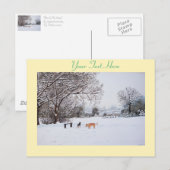 honden die wintersneeuwscurpschilderkunst spelen briefkaart (Voorkant / Achterkant)