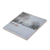 honden die wintersneeuwscurpschilderkunst spelen tegeltje (Zijkant)