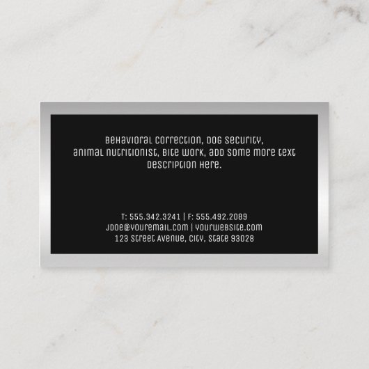 Honden | Dierlijke diensten Visitekaartje (Achterkant)