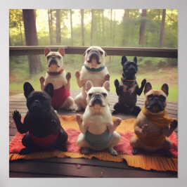 Honden doen yoga digitale print