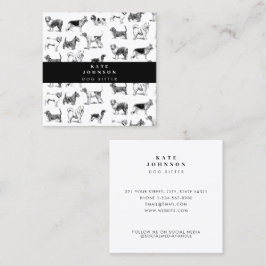  honden Dog Groomer Pet Spa Salon Vierkante Visitekaartje