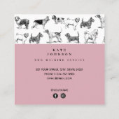 Honden Dog Walker Grooming Vierkante Visitekaartje (Achterkant)