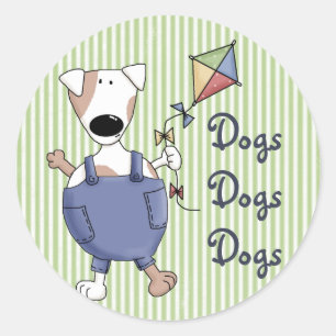 Honden Dogs Dogs Cute Cartoon Ronde Sticker