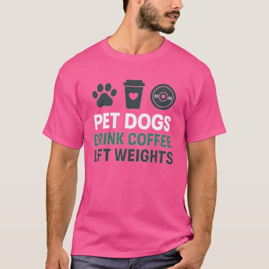 HONDEN DRINKEN KOFFIEHEFGEWICHT T-SHIRT (Voorkant)