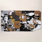 Honden, een Kat en een Kip-strand handdoek (Voorkant)