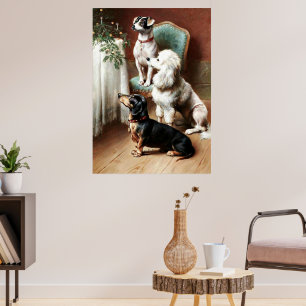 Honden - Een Kerstcadeau, kunstwerk van Carl Reich Poster
