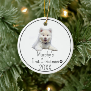 Honden Eerste Kerstmis Aangepaste Foto Keramisch Ornament