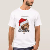 Honden Eerste Kerstmis Gepersonaliseerde Hond Foto T-shirt (Voorkant)