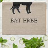 Honden Eet Gratis Grappige Hond Liefhebber linnen  Theedoek (Gevouwen)