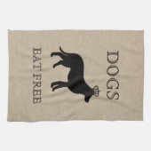 Honden Eet Gratis Grappige Hond Liefhebber linnen  Theedoek (Horizontaal)