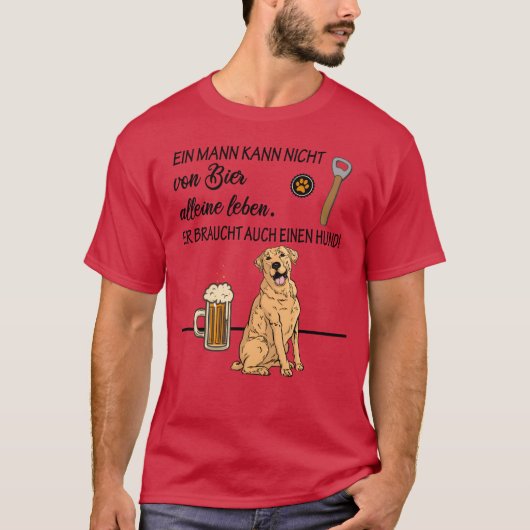 Honden en bierliefhebbers grappig hondenontwerp me t-shirt (Voorkant)