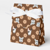 Honden en bloemen bruin bedankdoosjes (Voorkant Zijde)