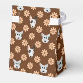 Honden en bloemen bruin bedankdoosjes (Achterkant)