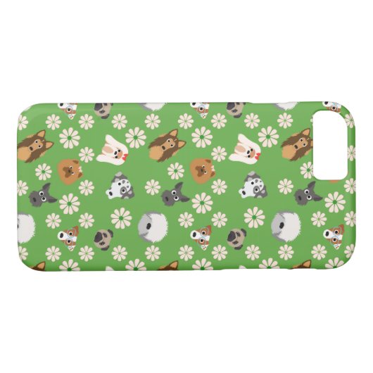 Honden en bloemen Case-Mate iPhone case (Achterkant (Horizontaal))